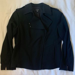 COPY - Ann Taylor black wool blend moto style lined blazer EUC